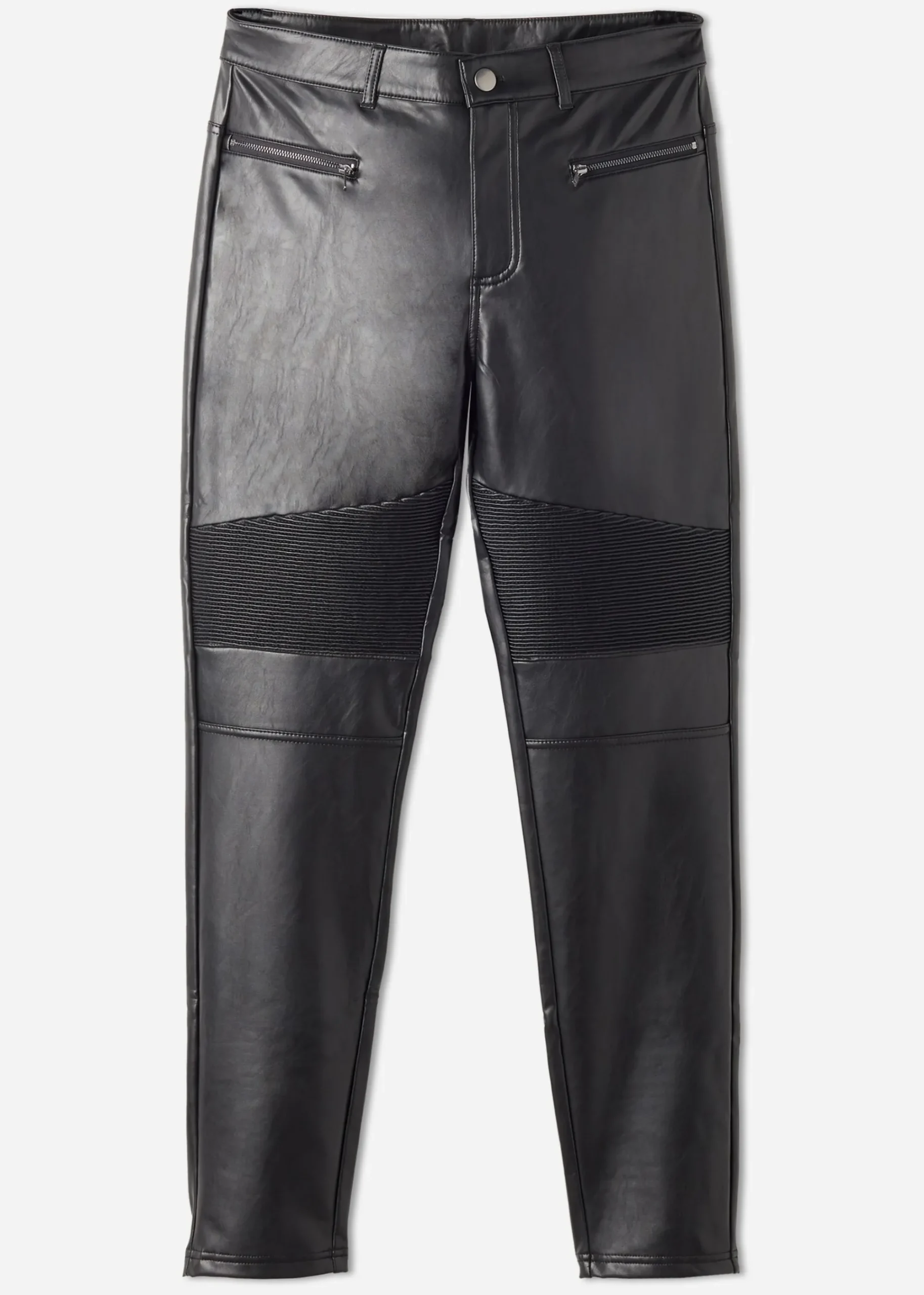 Trousers^Calzedonia Coated-Effect Thermal Skinny Biker Leggings 019 - Black