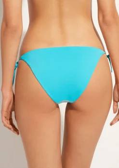 Bikini^Calzedonia Colour Block Tie Bikini Bottoms Azzorre 672C - Turquoise Green Block