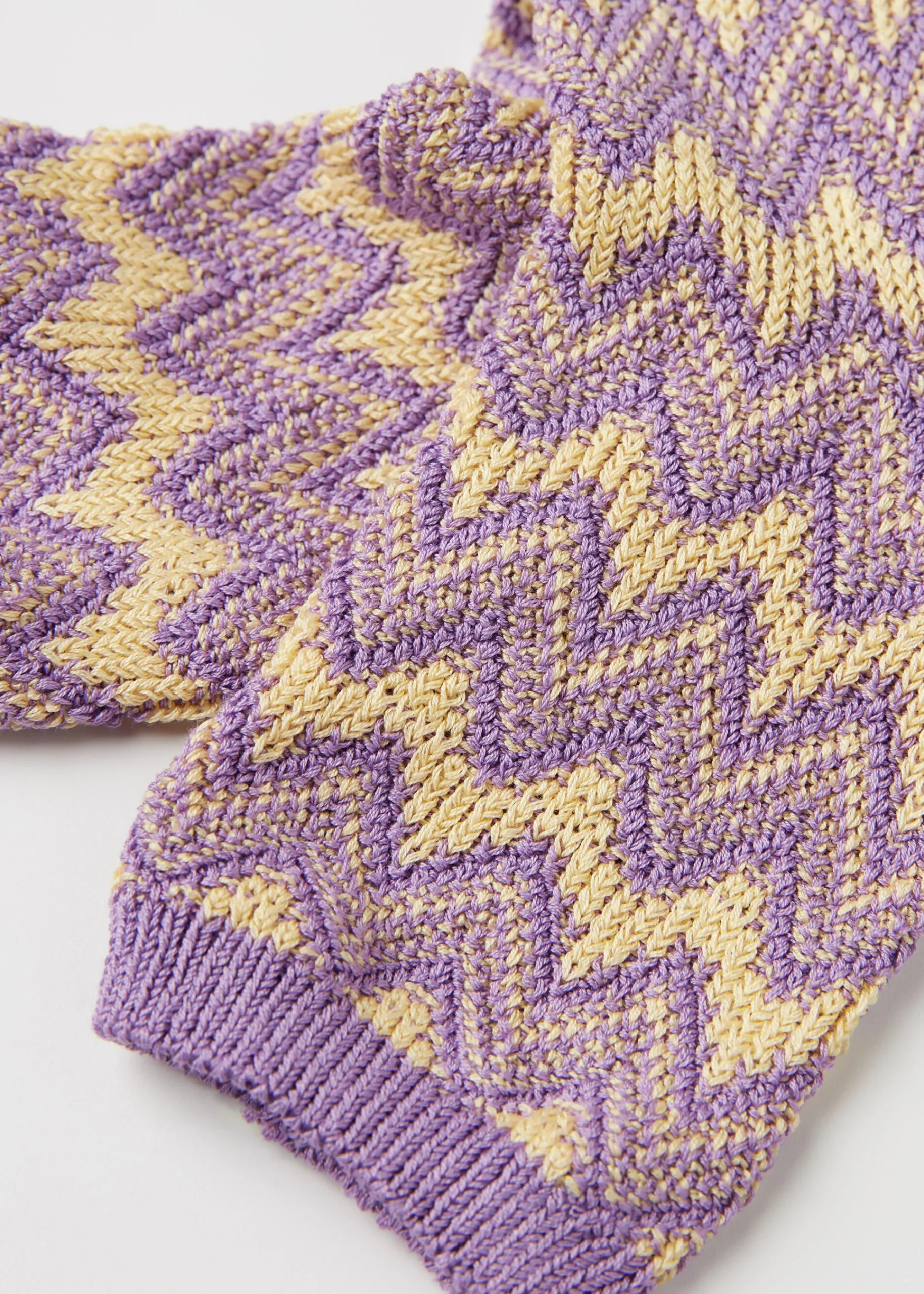 Short Socks^Calzedonia Colourful Chevron Motif Short Socks 9699 - Lilac Chevron