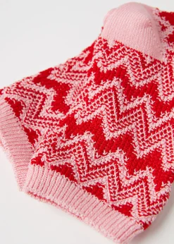 Short Socks^Calzedonia Colourful Chevron Motif Short Socks 9698 - Pink Chevron