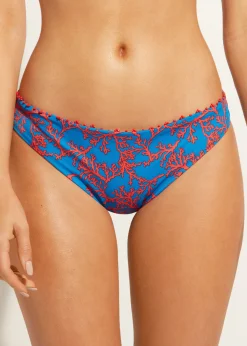 Bikini^Calzedonia Coral Pattern Bikini Bottoms Bali 653C - Orange Coral