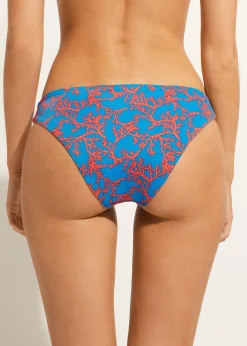Bikini^Calzedonia Coral Pattern Bikini Bottoms Bali 653C - Orange Coral