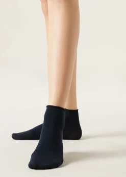 Short Socks^Calzedonia Cotton Bandless Short Socks 016 - Blue