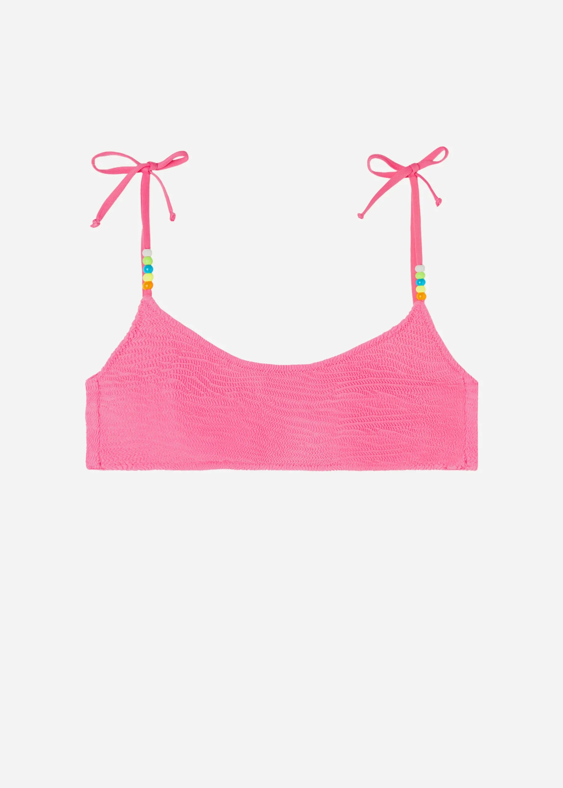 Bikini^Calzedonia Crinkle Crop Bikini Top San Diego 641C - Candy Pink