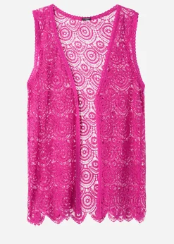 Beachwear^Calzedonia Crochet Gilet 614C - Bright Pink