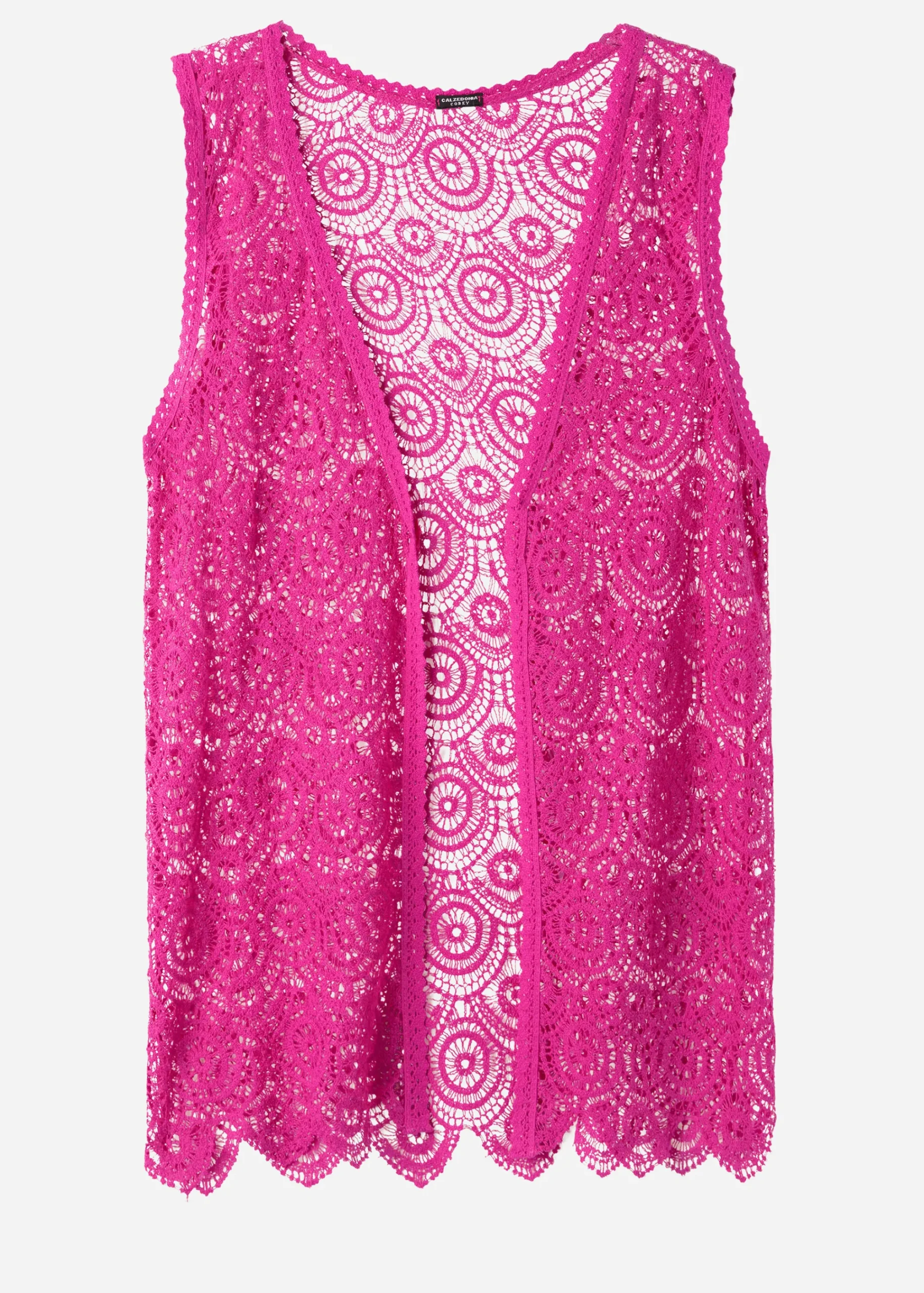 Beachwear^Calzedonia Crochet Gilet 614C - Bright Pink