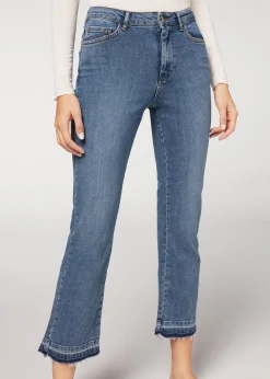 Jeans^Calzedonia Cropped Flare Jeans 4792 - Light Denim Blue