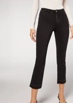 Jeans^Calzedonia Cropped Flare Jeans 4791 - Charcoal Grey