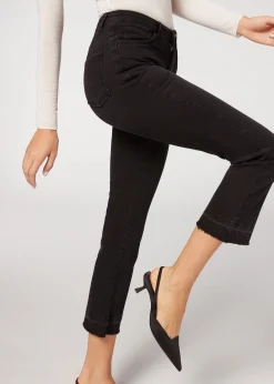 Jeans^Calzedonia Cropped Flare Jeans 4791 - Charcoal Grey