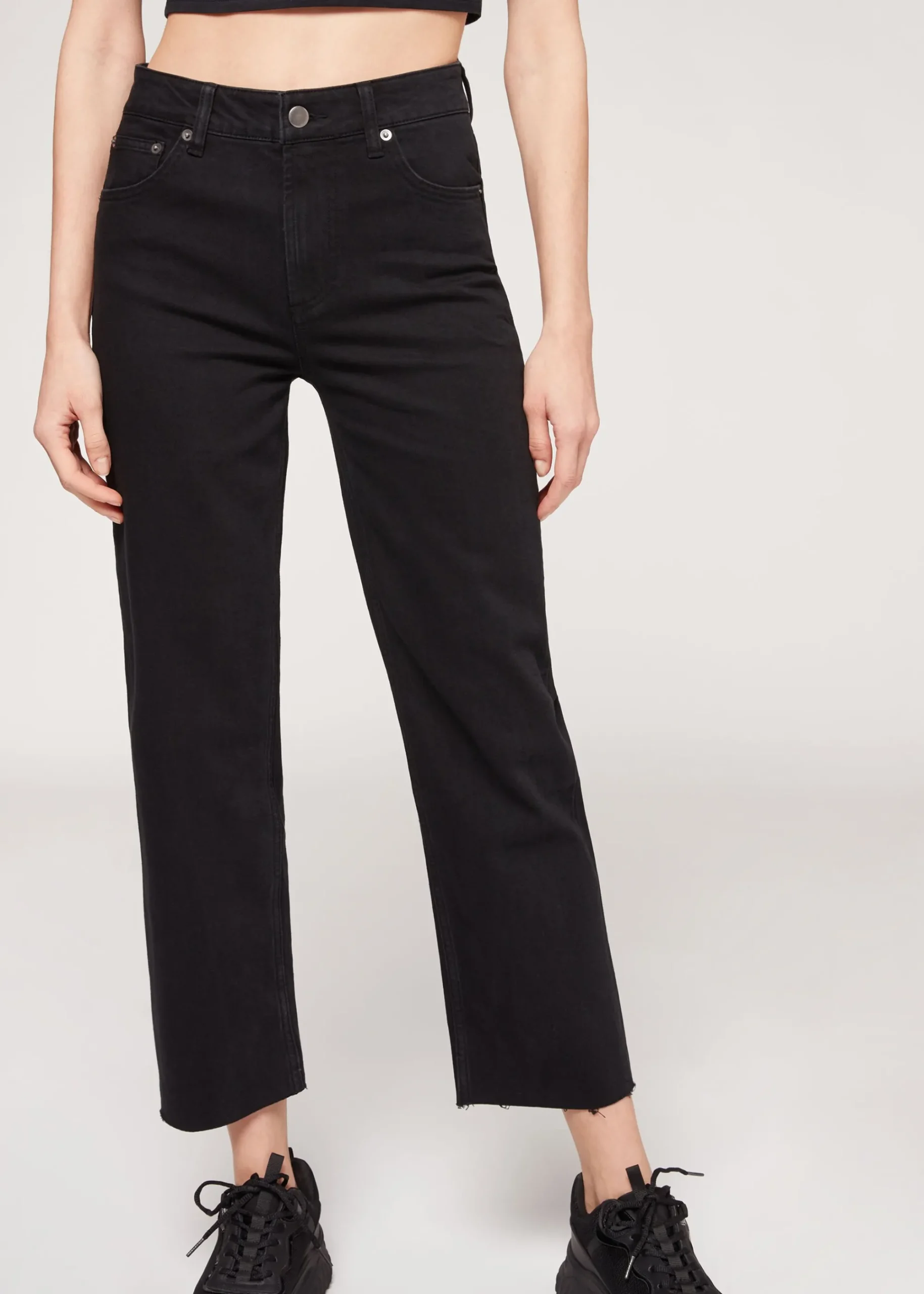 Trousers^Calzedonia Cropped Straight Jeans 3293 - Black Denim