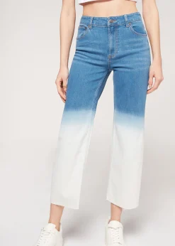 Trousers^Calzedonia Cropped Straight Jeans 664C - Blue Jeans Sfumato