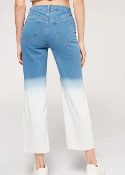 Trousers^Calzedonia Cropped Straight Jeans 664C - Blue Jeans Sfumato