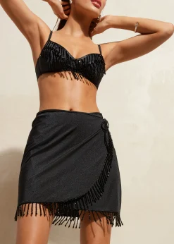 Beachwear^Calzedonia Crystal And Sequin Short Sarong Taipei 06 - Black
