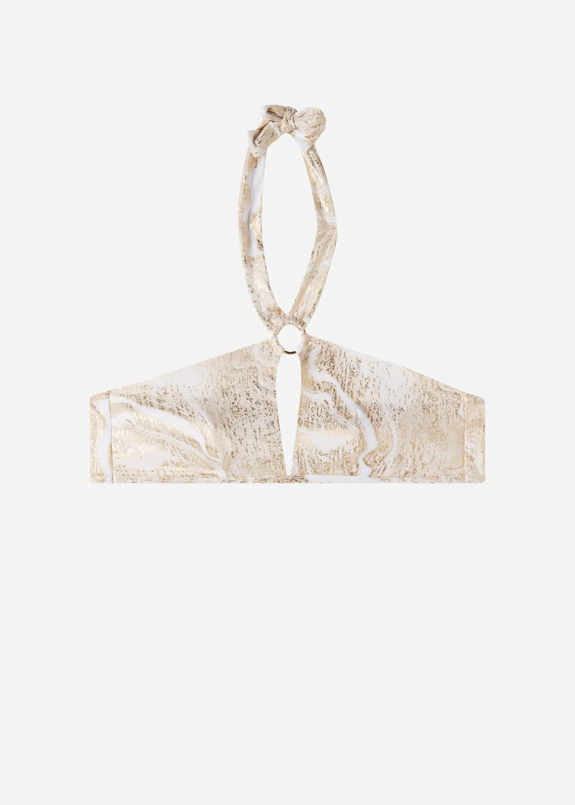 Bikini^Calzedonia Cut-Out Bandeau Bikini Top Melbourne 631C - Gold Marble