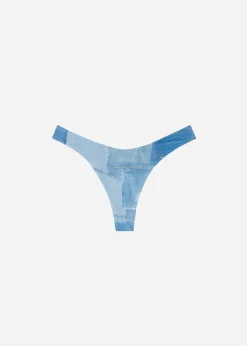 Bikini^Calzedonia Denim High-Leg Brazilian Bikini Bottoms Ibiza 726C - Denim Patchwork