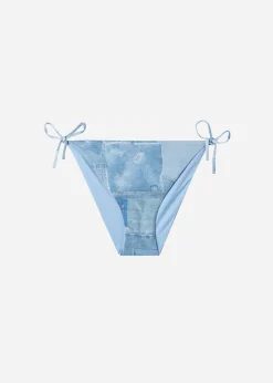 Bikini^Calzedonia Denim Tie Bikini Bottoms Ibiza 726C - Denim Patchwork