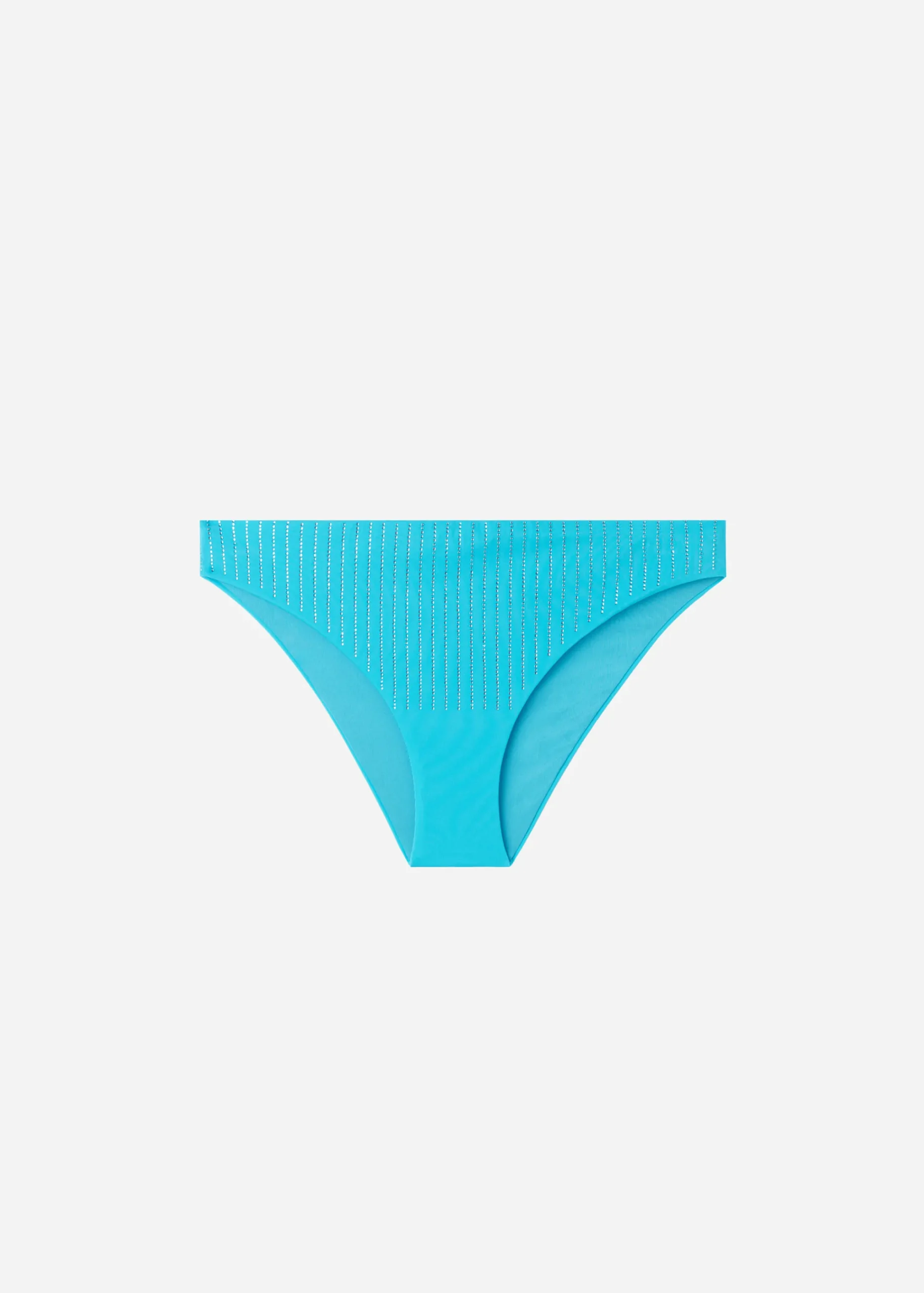 Bikini^Calzedonia Diamante Bikini Bottoms Shanghai 626C - Turquoise Green Rhinestone