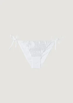 Bikini^Calzedonia Diamante Tie Bikini Bottoms Shanghai 624C - White Rhinestone