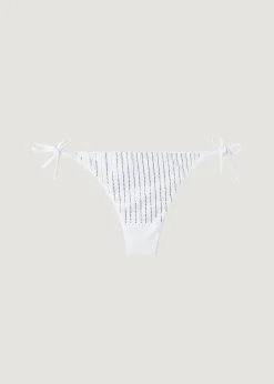 Bikini^Calzedonia Diamante Tie Brazilian Bikini Bottoms Shanghai 624C - White Rhinestone
