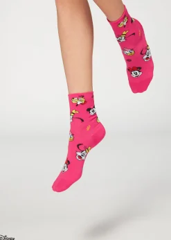 Short Socks^Calzedonia Disney Patterned Short Socks 9637 - Fuchsia Funny Disney