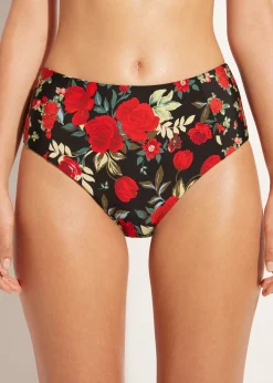 Bikini^Calzedonia Double Face High-Waisted Bikini Bottoms Nizza 685C - Pink Animal Print