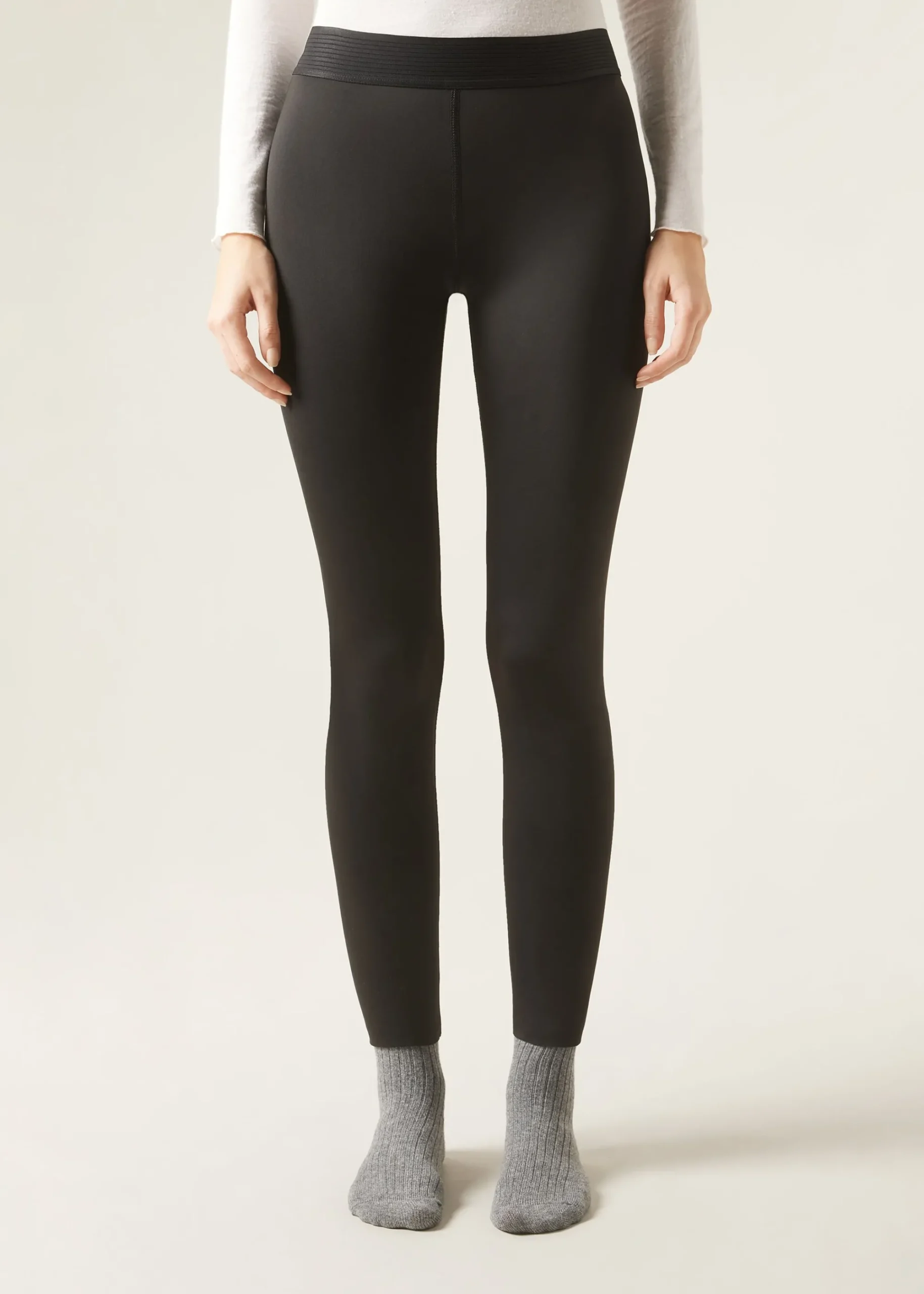 Leggings^Calzedonia Double Face Plush Leggings 019 - Black