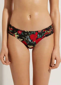 Bikini^Calzedonia Double Face Ruched Bikini Bottoms Nizza 685C - Pink Animal Print