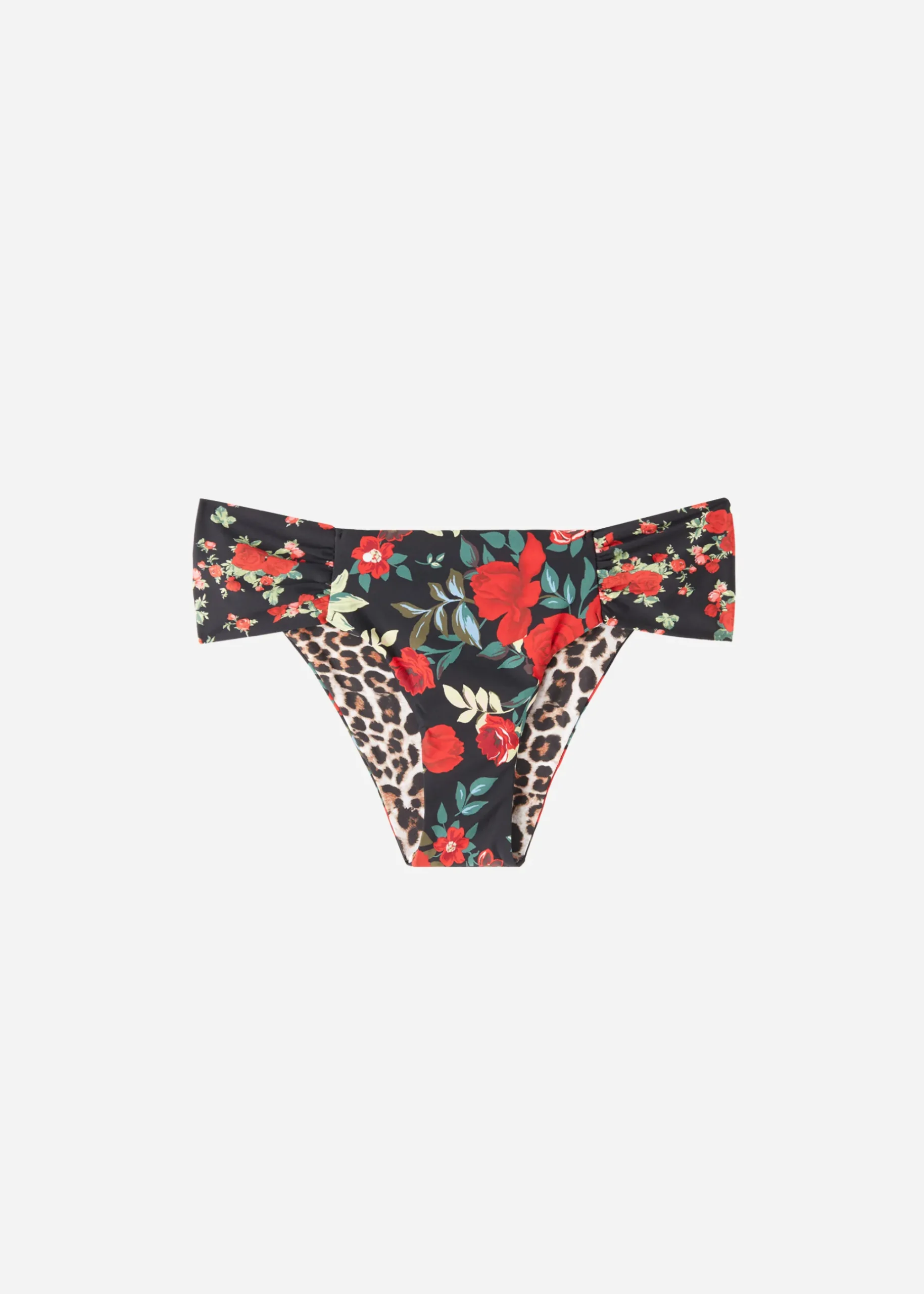 Bikini^Calzedonia Double Face Ruched Bikini Bottoms Nizza 685C - Pink Animal Print