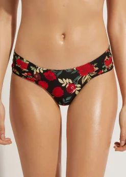 Bikini^Calzedonia Double Face Ruched Brazilian Bikini Bottoms Nizza 685C - Pink Animal Print