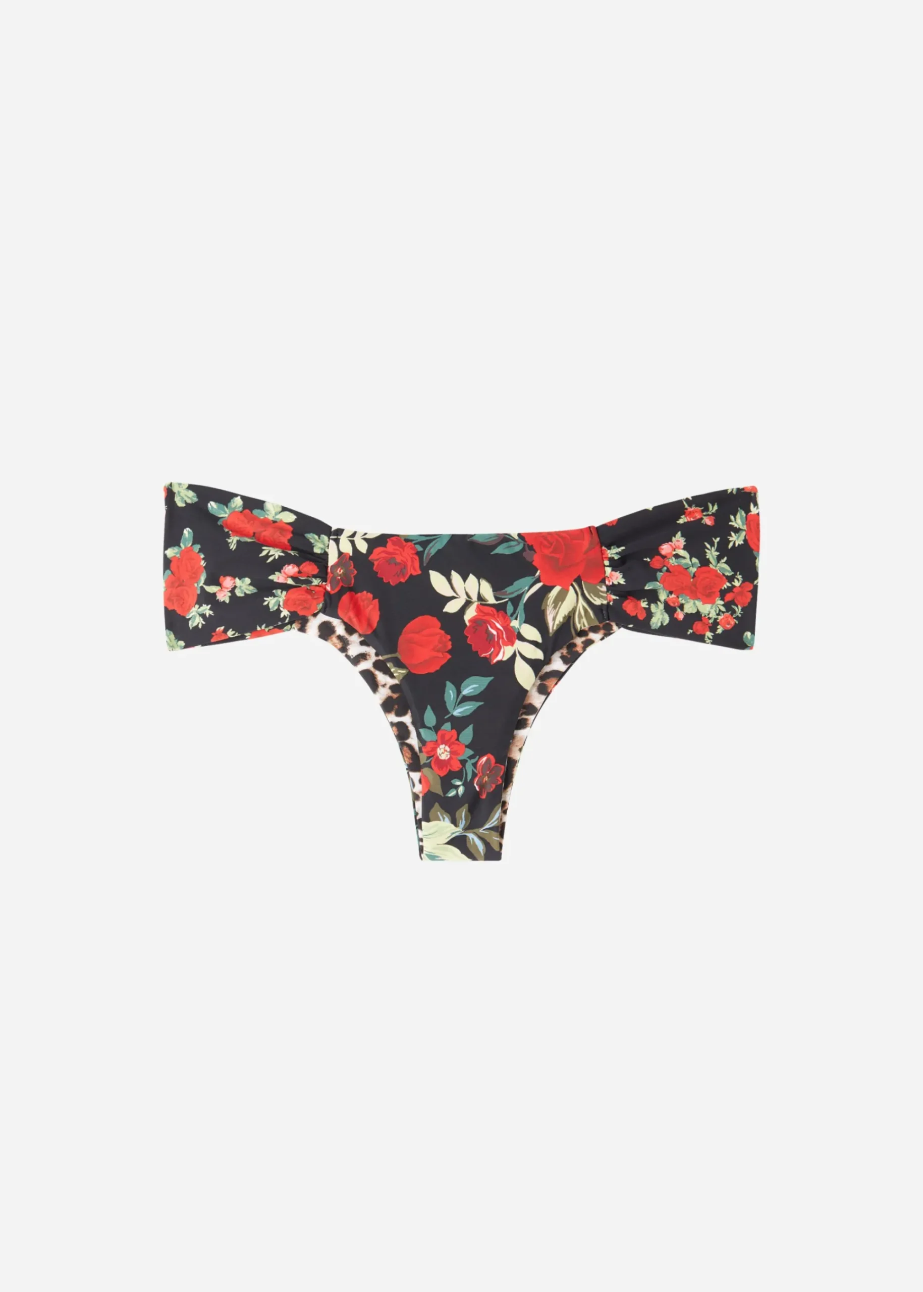 Bikini^Calzedonia Double Face Ruched Brazilian Bikini Bottoms Nizza 685C - Pink Animal Print