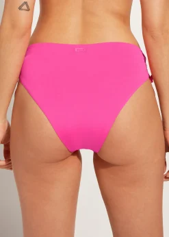 Bikini^Calzedonia Drawstring High-Waisted Bikini Bottoms Indonesia 614C - Bright Pink