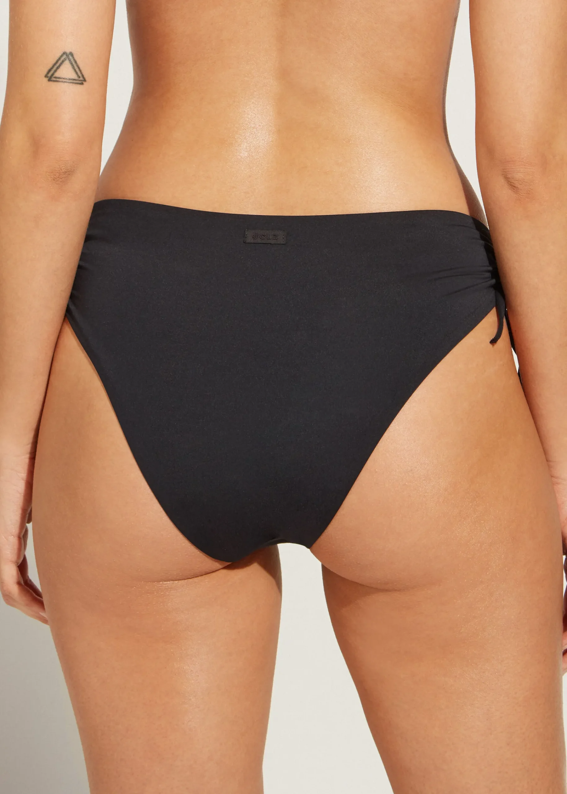 Bikini^Calzedonia Drawstring High-Waisted Bikini Bottoms Indonesia 06 - Black