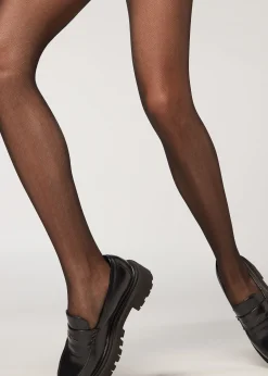 Patterned Tights^Calzedonia Eco Diamond 20 Denier Sheer Tights 5235 - Eco Black Argyle