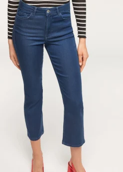 Jeans^Calzedonia Eco Light Denim Cropped Flared Jeans 3182 - Dark Denim Blue