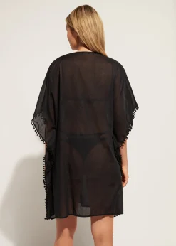 Beachwear^Calzedonia Embroidery And Passementerie Kimono Kaftan 06 - Black