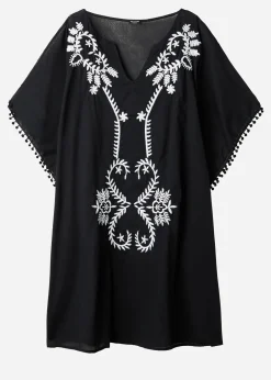 Beachwear^Calzedonia Embroidery And Passementerie Kimono Kaftan 06 - Black