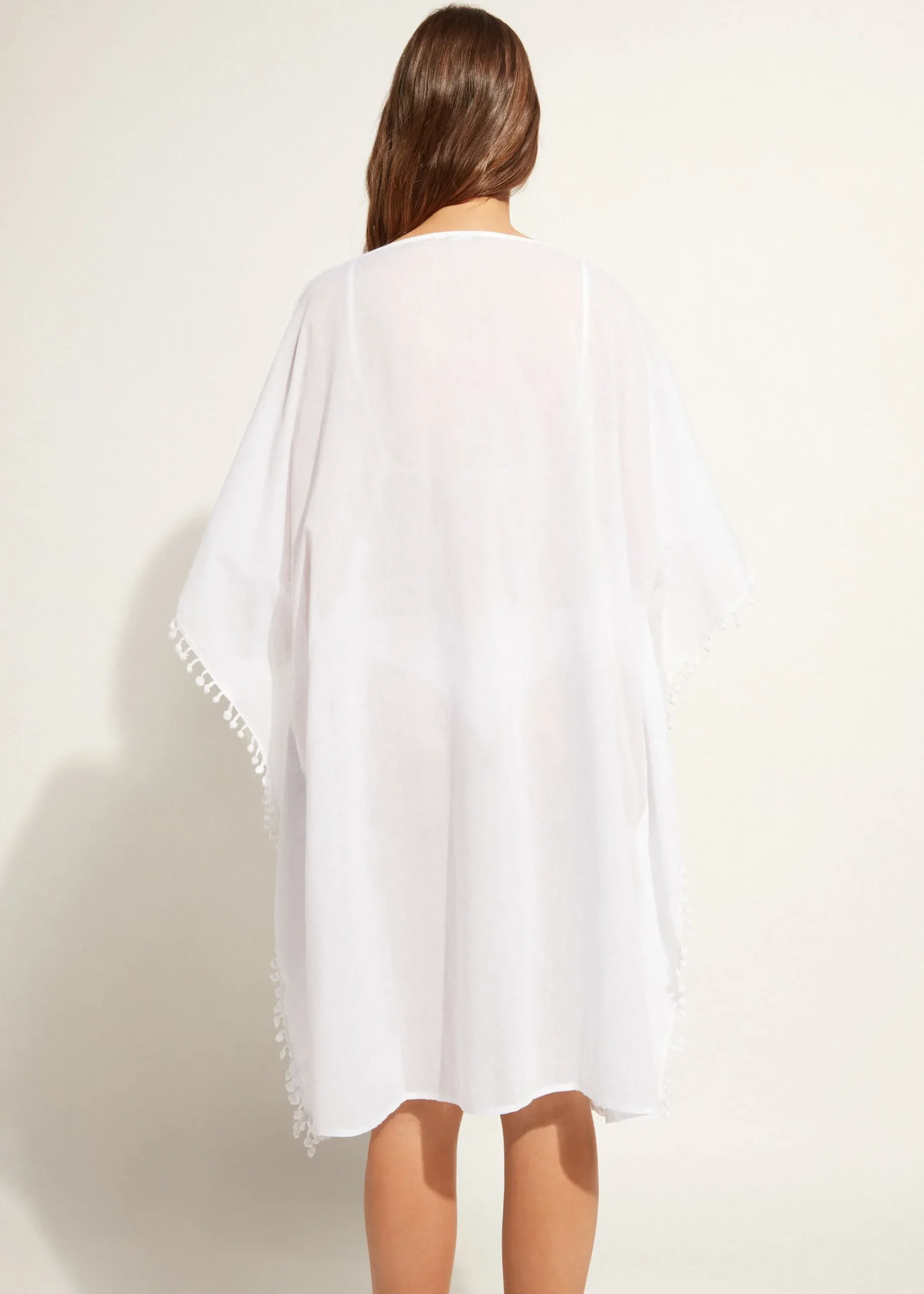 Beachwear^Calzedonia Embroidery And Passementerie Kimono Kaftan 01 - White