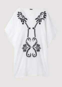 Beachwear^Calzedonia Embroidery And Passementerie Kimono Kaftan 01 - White