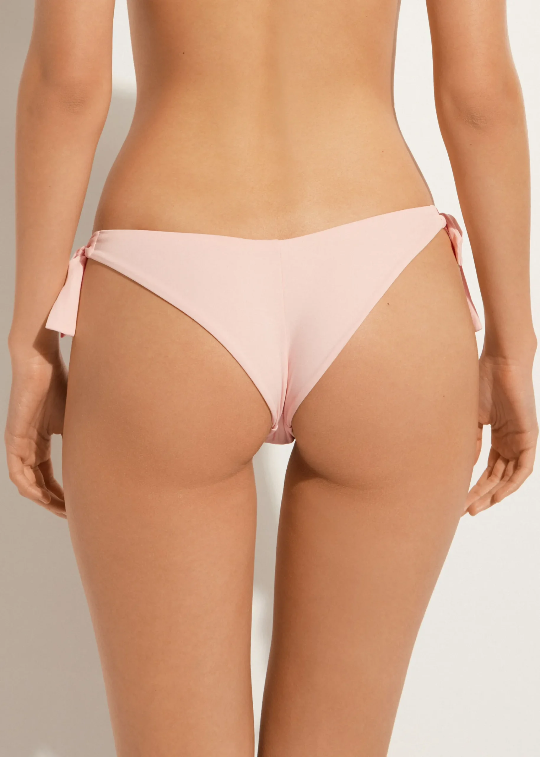 Bikini^Calzedonia Floral Bow Brazilian Bikini Bottoms Honolulu 698C - Pink Flowers