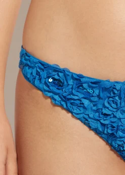 Bikini^Calzedonia Floral Brazilian Bikini Bottoms Parigi 699C - Blue Roses