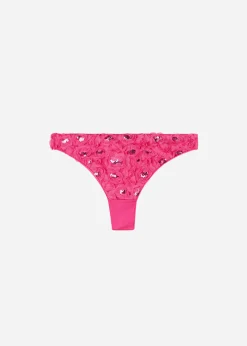 Bikini^Calzedonia Floral Brazilian Bikini Bottoms Parigi 710C - Pink Roses