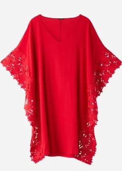 Beachwear^Calzedonia Floral Macrame Lace Kaftan 645C - Summer Red