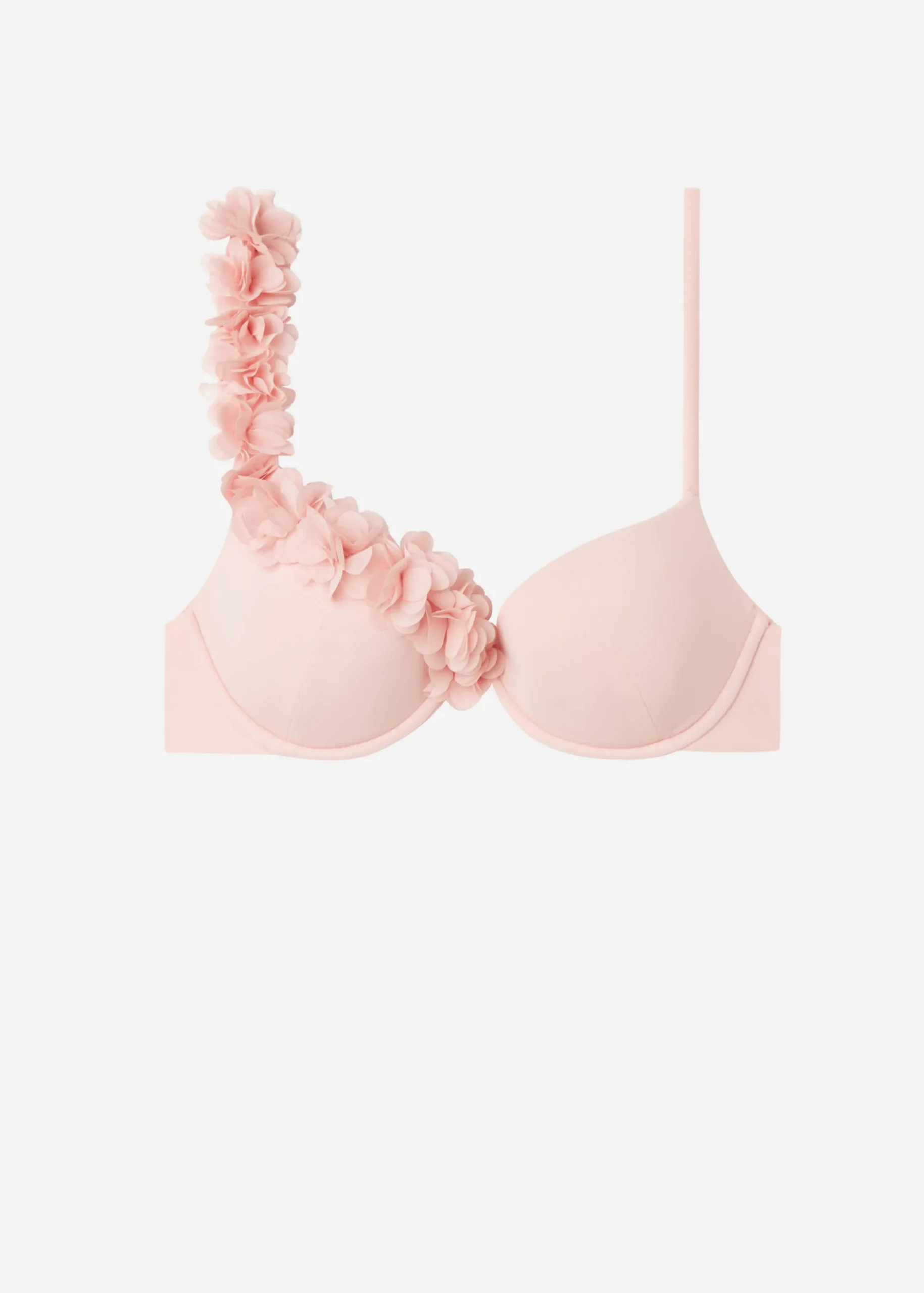 Bikini^Calzedonia Floral Padded Push-Up Bikini Top Honolulu 698C - Pink Flowers