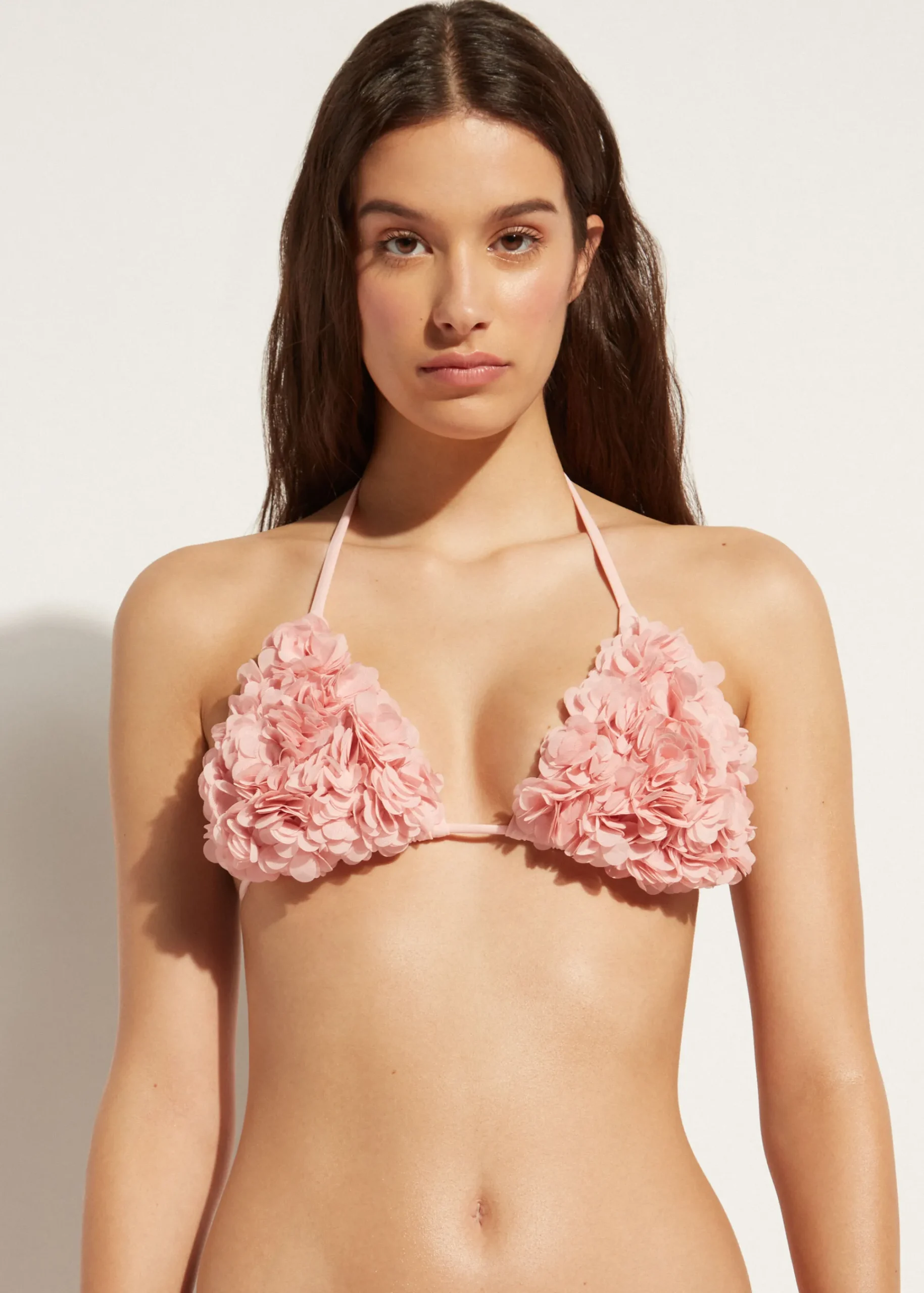 Bikini^Calzedonia Floral Slide Triangle Bikini Top Honolulu 698C - Pink Flowers