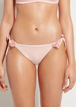 Bikini^Calzedonia Floral Tie Bikini Bottoms Honolulu 698C - Pink Flowers