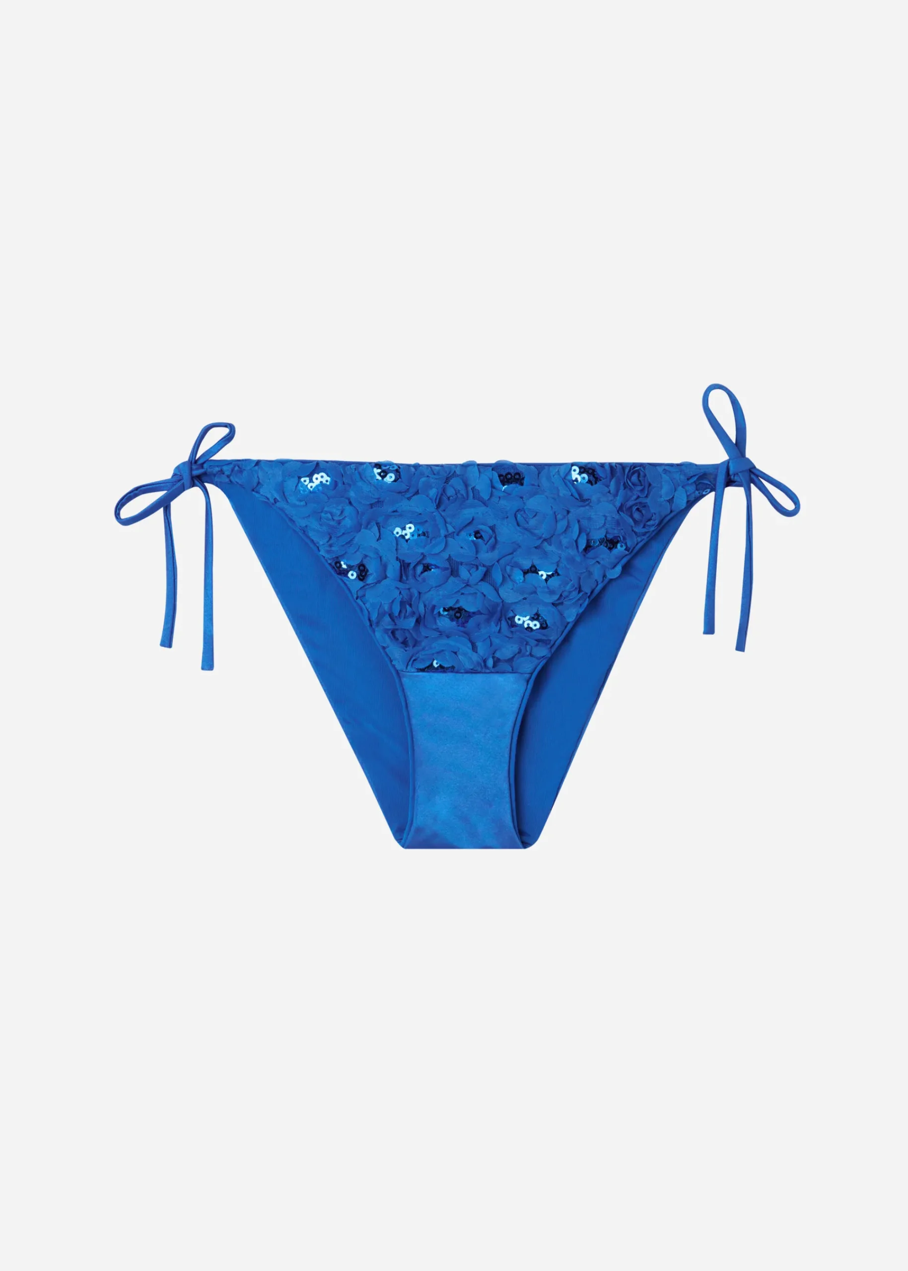 Bikini^Calzedonia Floral Tie Bikini Bottoms Parigi 699C - Blue Roses
