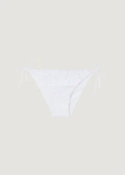 Bikini^Calzedonia Floral Tie Bikini Bottoms Parigi 709C - White Roses