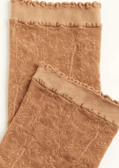 Short Socks^Calzedonia Floral-Patterned Mesh Short Socks 5179 - Nude Flowers