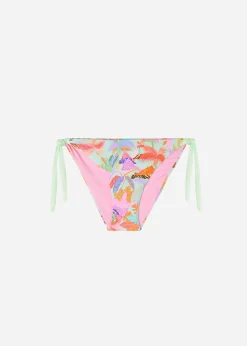 Bikini^Calzedonia Foliage Bow Bikini Bottoms Tahiti 637C - Neon Jungle
