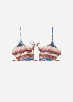 Bikini^Calzedonia Formentera Cut-Out Crop Bikini Top 689C - Tie Dye Lame
